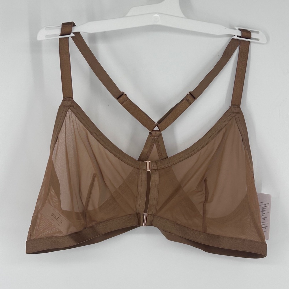 Auden Brown Mesh Smooth Unlined Wirefree Racerback Bralette XL 2KW53X